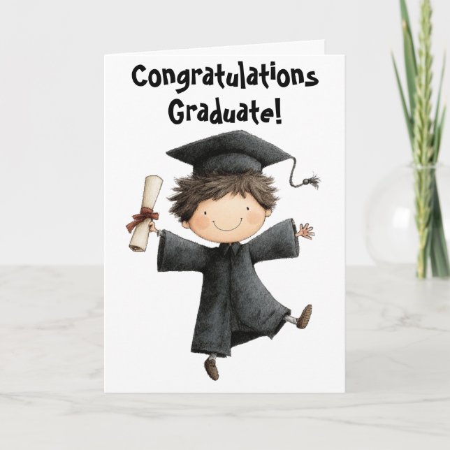 Boy Graduation Card-Folded Card (Front)