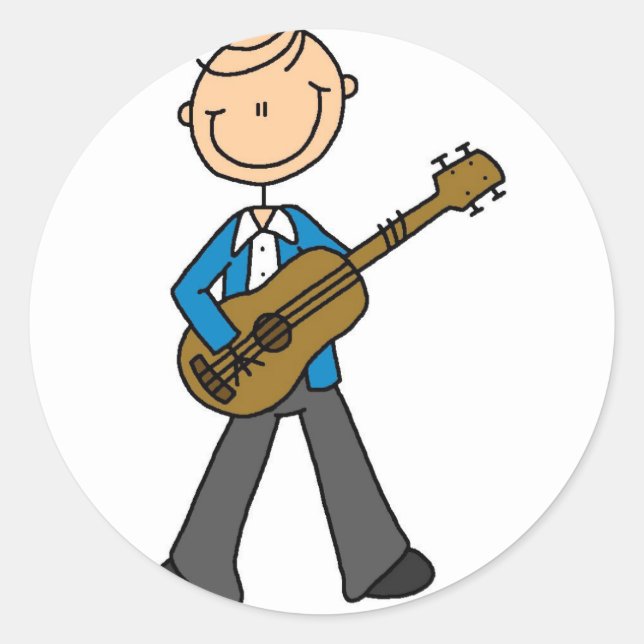 Boy Guitar Player Sticker (Front)