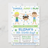 Boy Gymnastics Invitation | Gymnastics Birthday