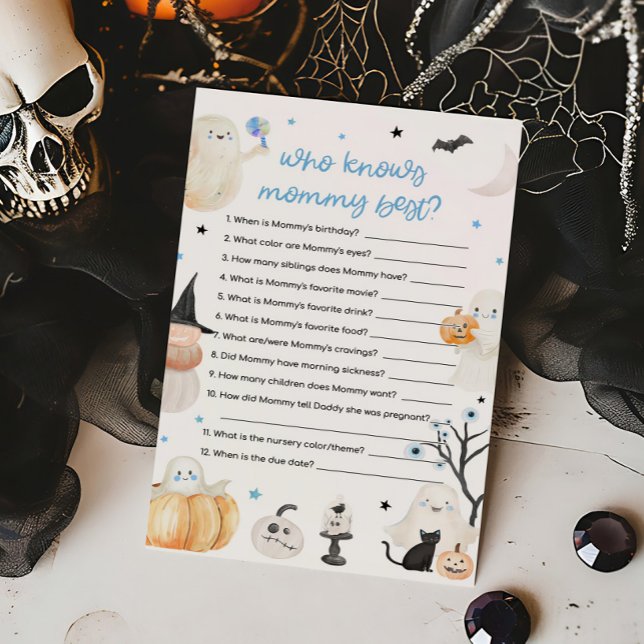 Boy Halloween Baby Who knows Mommy Best Game (A Little Boo Baby Shower Who knows Mommy Best Game)