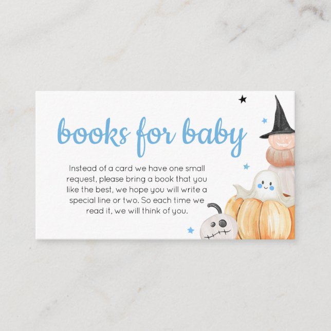 Boy Halloween Little Boo Books for Baby Enclosure Card (Front)