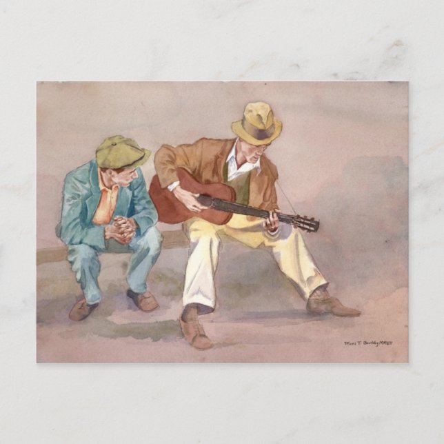 Boy, he can sure play that guitar! postcard (Front)