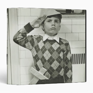 Boy Holding a Wooden Sword Binder