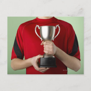 Boy Holding Trophy Postcard