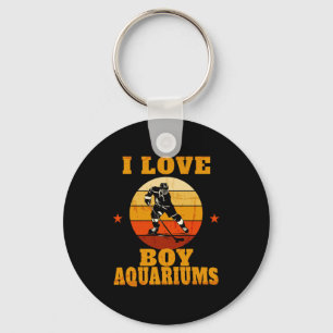 Boy I Aquarium Hockey Aquariums Long Sleeve Keychain