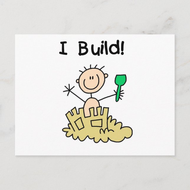 Boy I Build Castles Tshirts and Gifts Postcard (Front)