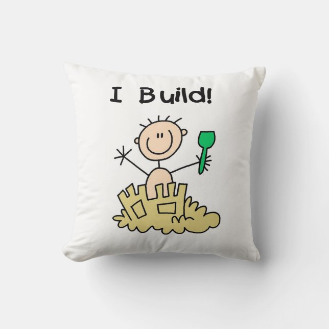 Boy I Build Throw Pillow (Front)