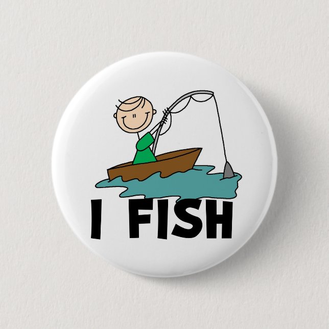 Boy I Fish 2 Inch Round Button (Front)