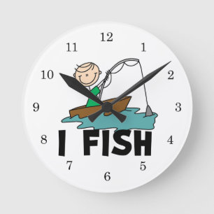 Boy I Fish Round Clock