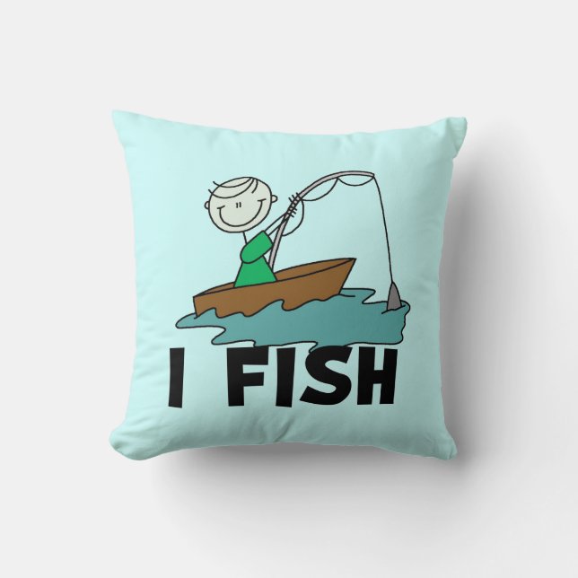 Boy I Fish Throw Pillow (Front)