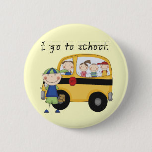 Boy I Go To School T-shirts and Gifts 2 Inch Round Button