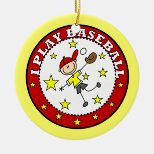 Boy I Play Baseball T-shirts and Gifts Ceramic Ornament