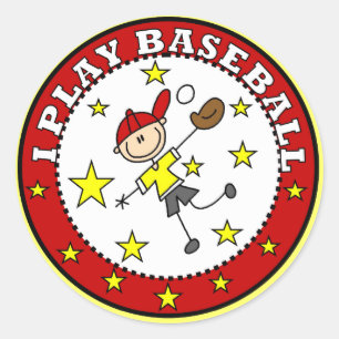 Boy I Play Baseball T-shirts and Gifts Classic Round Sticker
