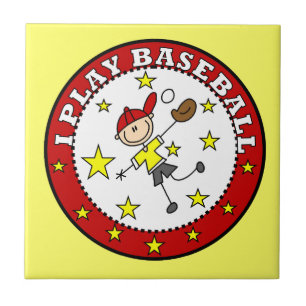 Boy I Play Baseball T-shirts and Gifts Tile