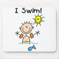 Boy I Swim Mousepad
