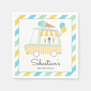 Boy Ice Cream Truck Birthday Party Decorations Napkin