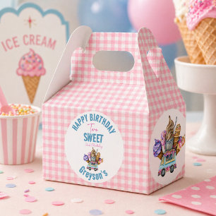 Boy Ice Cream Truck Two Sweet 2nd Birthday Party Favor Box