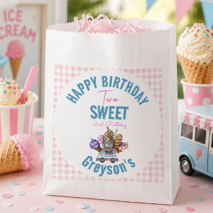 Boy Ice Cream Truck Two Sweet 2nd Birthday Party Favour Bag