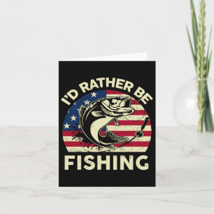 Boy Id Rather Be Fishing-shirt Men Youth Kid Funny Card
