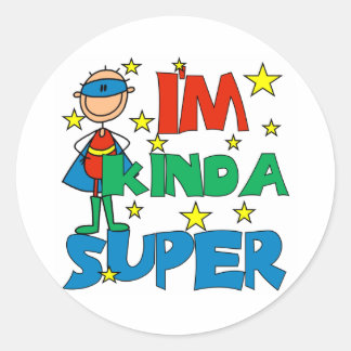 Boy I'm Kinda Super Classic Round Sticker