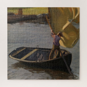 Boy in a Sailboat on the River (by Magnus Enckell) Jigsaw Puzzle