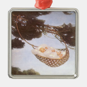 Boy in Hassoc Tree by Jessie Willcox Smith Metal Ornament