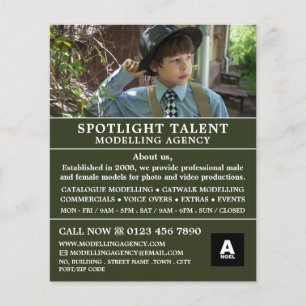 Boy in Hat, Modeling Agency, Model Agent Flyer