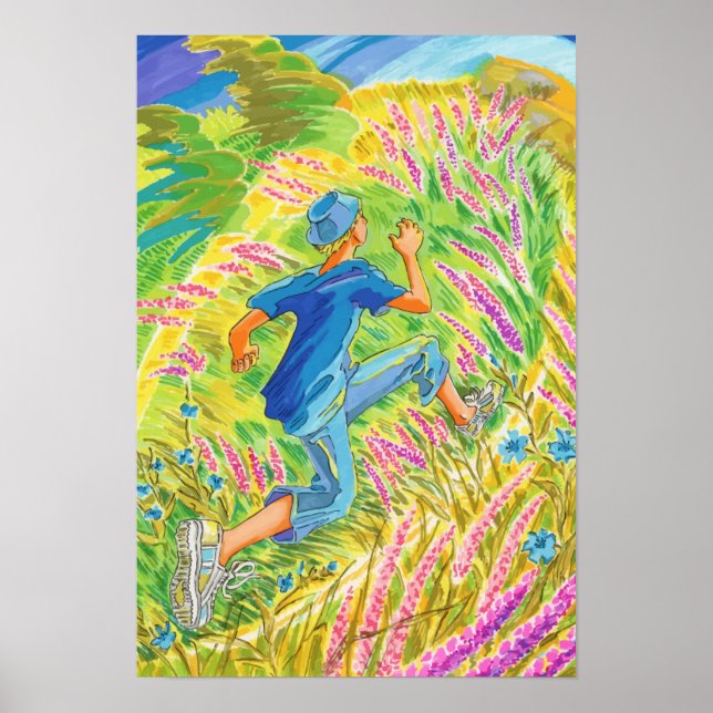 Boy in Lavender Field Poster (Front)