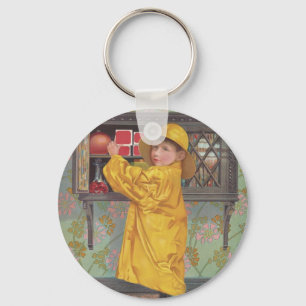 Boy in Raincoat Keychain