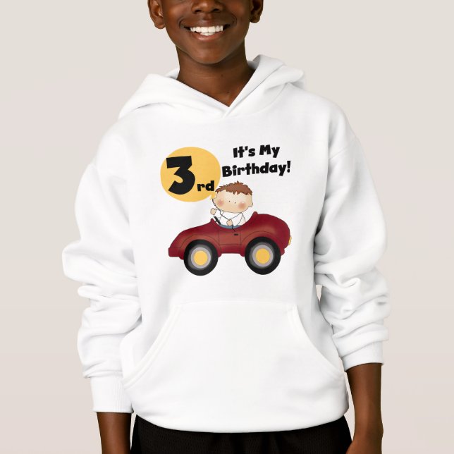 Boy in Red Car 3rd Birthday T-shirts and Gifts (Front)