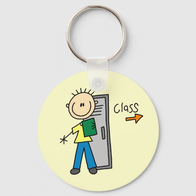 Boy in School Keychain (Front)