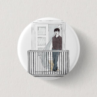 boy in the balcony 1 inch round button