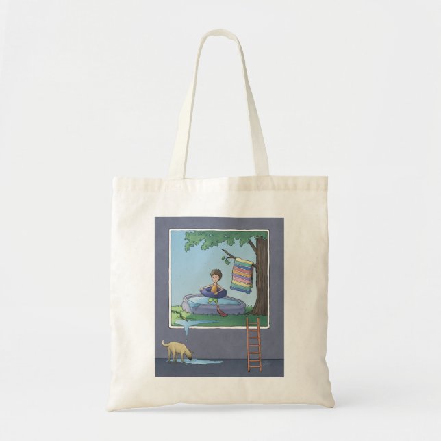  Boy in the kiddie pool Tote Bag (Front)