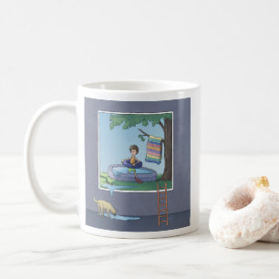  Boy in the kiddie pool Two-Tone Coffee Mug