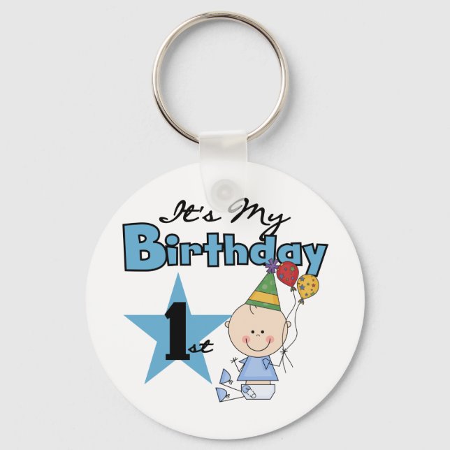 Boy It's My Birthday Tshirts and Gifts Keychain (Front)