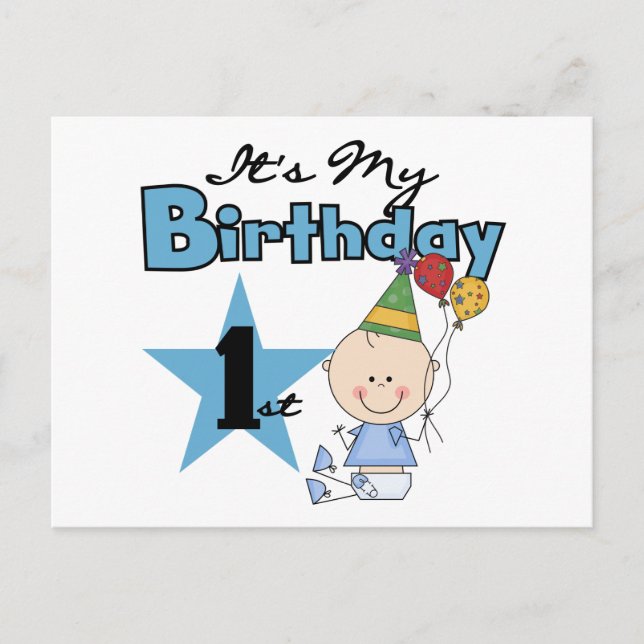 Boy It's My Birthday Tshirts and Gifts Postcard (Front)