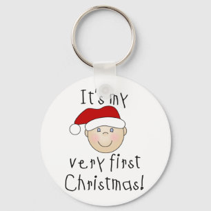 Boy It's My Very First Christmas Tshirts and Gifts Keychain