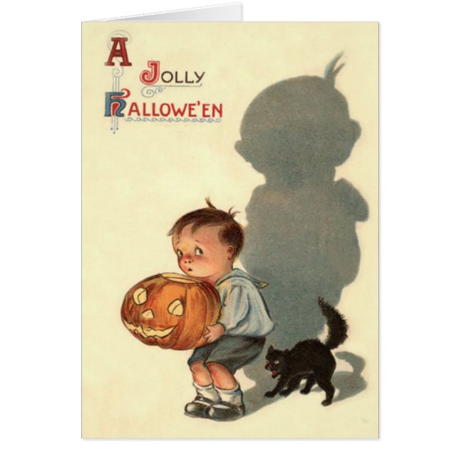 Boy Jack O Lantern Shadow Black Cat (Front)