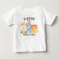 Boy Jungle Animals Wild One Birthday Cute