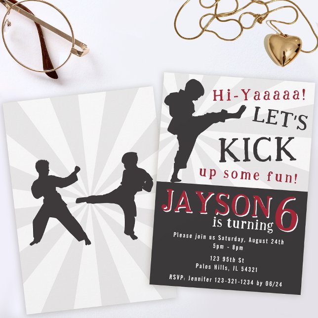 Boy karate fête anniversaire Invitation (Créateur téléchargé)