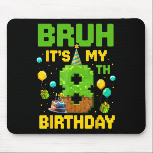 Boy Kid Birthday Funny It's My 8th Birthday Gamer Mouse Pad