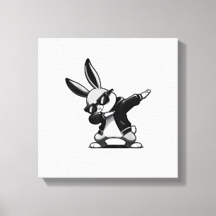 Boy Kid Easter Day Dabbing Bunny Rabbit Hip Hop Ea Canvas Print