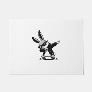 Boy Kid Easter Day Dabbing Bunny Rabbit Hip Hop Ea Doormat