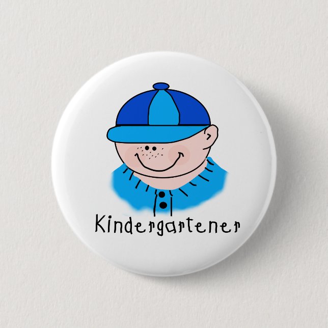 Boy Kindergartener 2 Inch Round Button (Front)