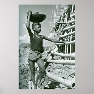 Boy labourer Pakistan 1950s Poster