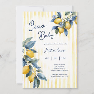 Boy Lemon Ciao Baby Italian Baby Shower Invitation
