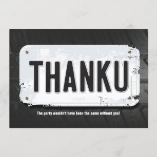 Boy License Plate Thank You Cards