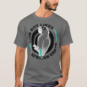 Boy Likes African Grey Parrots Exoric Animal T-Shirt