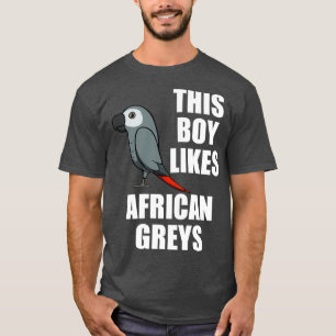 Boy Likes African Greys Exotic Animal Cute Parrot T-Shirt
