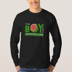 Boy Likes Tropical Summer Fruits Watermelon T-Shirt